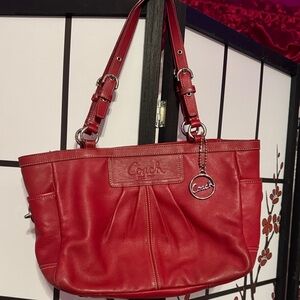 Coach Cherry Red Leather Shoulder Bag
